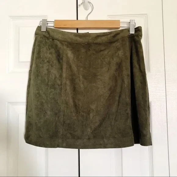 COTTON CANDY LA Green Suede Skirt M - Picture 2 of 5